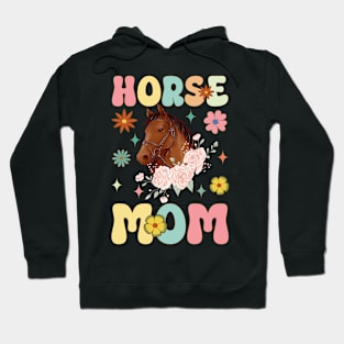 Horse Mom Groovy Horse Lover Hoodie